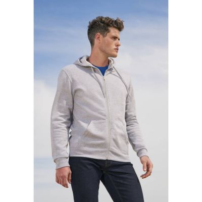Толстовка худи унисекс на молнии STONE 260, зеленый-4