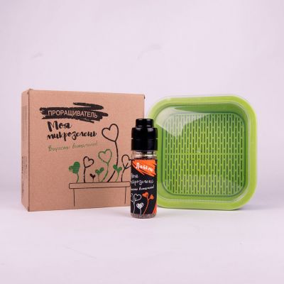 Набор для проращивания микрозелени: проращиватель, семена дайкона, зеленый-0