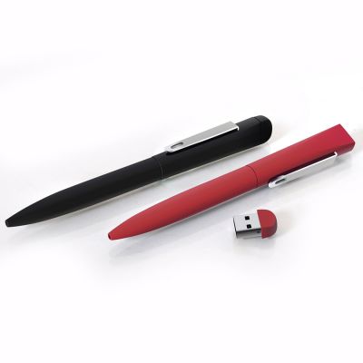 IQ, ручка с флешкой, 8 GB, металл, soft-touch, красный, серебристый-2