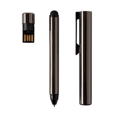 Ручка с флешкой GENIUS, 4 Гб, черный-1