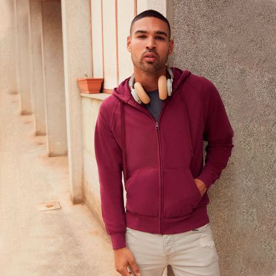 Толстовка без начеса LIGHTWEIGHT HOODED SWEAT JACKET 240, серый-3