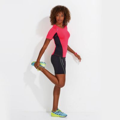 Футболка женская для бега SYDNEY WOMEN 180, неоновый желтый-3