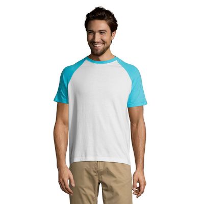 Футболка мужская FUNKY 150, бирюзовый, белый-3