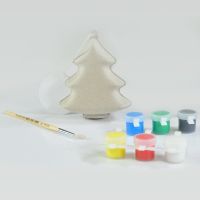 Набор для раскраски 'ЕЛКА', маска, кисть, краски 6 шт., некрашеный картон