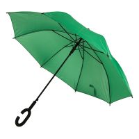 Зонт-трость HALRUM, пластиковая ручка, полуавтомат, зеленый