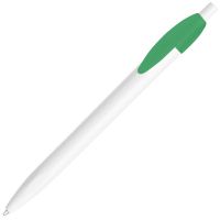 Ручка шариковая X-1 WHITE, белый/зеленый непрозрачный клип, пластик, белый, зеленый