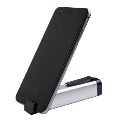 Универсальное зарядное устройство 'Tower' (2200mAh), серебристый, черный-5