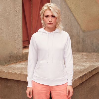 Толстовка женская без начеса LIGHTWEIGH HOODED SWEAT 240, белый-3