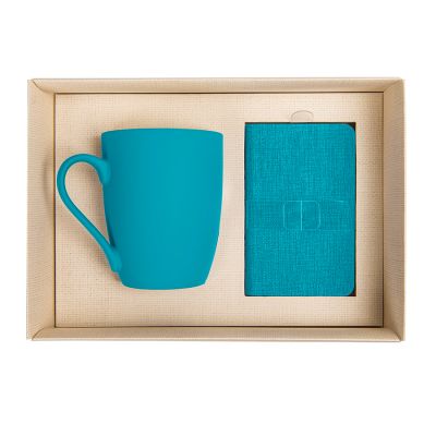 Набор подарочный PROVENCE-2: Универсальный аккумулятор(5000мАh) и кружка; голубой, шт, голубой, бежевый-0