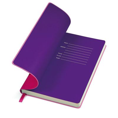 Бизнес-блокнот 'Funky', 130*210 мм, розовый, фиолетовый  форзац, мягкая обложка,  в линейку-1