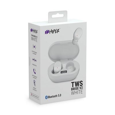 Наушники беспроводные с зарядным боксом HIPER TWS BRISE V2, цвет белый-2