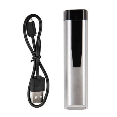 Универсальное зарядное устройство 'Tower' (2200mAh), серебристый, черный-4