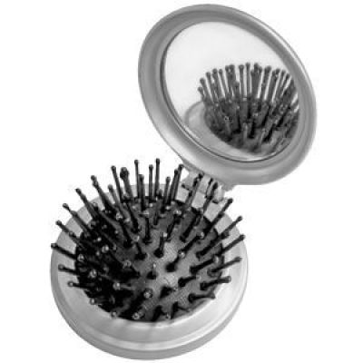 Расческа складная с зеркалом, серебристый-0