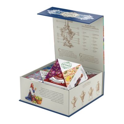 Набор подарочный  гастрономический чай с белевской пастилой, синий-3