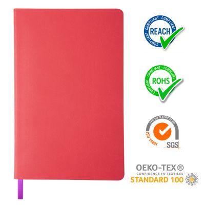 Бизнес-блокнот 'Funky', 130*210 мм,  красный, зеленый форзац, мягкая обложка, блок-линейка-4