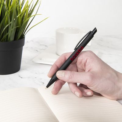 Ручка шариковая ENIGMA, металл, софт-покрытие, черный, серебристый-4