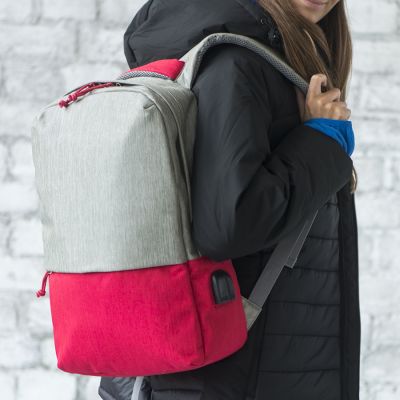 Рюкзак BEAM LIGHT, светло-серый, ярко-синий-9