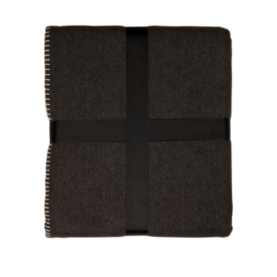 Плед 'Твин', 130х150 см, акрил,  плотность 350 г/м2, белый, черный-1