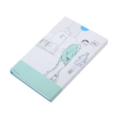 Бизнес-блокнот  'Funky' А5, голубой, желтый форзац, мягкая обложка,  в линейку-3