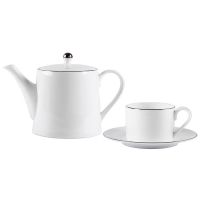 Набор PLATINUM: чайная пара и чайник в подарочной упаковке, белый