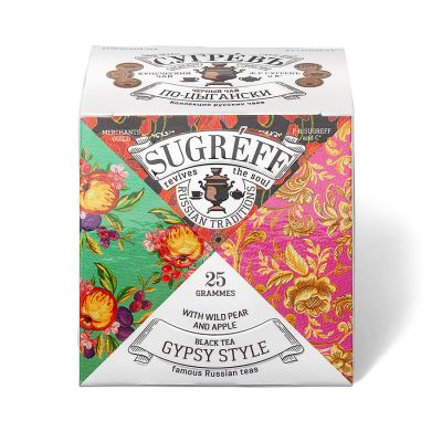 Чай чёрный СУГРЕВЪ «По‑цыгански», белый, розовый-3