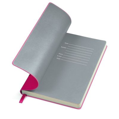 Бизнес-блокнот 'Funky' А5, розовый с серым форзацем, мягкая обложка, в линейку, розовый, серый-1