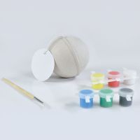Набор для раскраски 'ШАР', шар, кисть, краски 6 шт., некрашеный картон