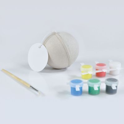 Набор для раскраски 'ШАР', шар, кисть, краски 6 шт., некрашеный картон-0