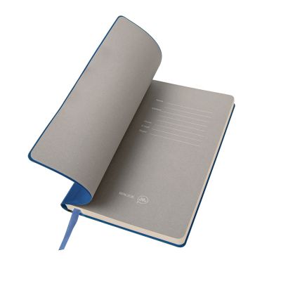 Бизнес-блокнот FUNKY А5, синий, серый форзац, мягкая обложка, в линейку-1