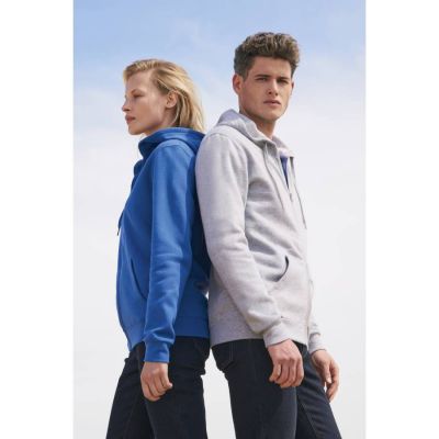 Толстовка худи унисекс на молнии STONE 260, серый меланж-5