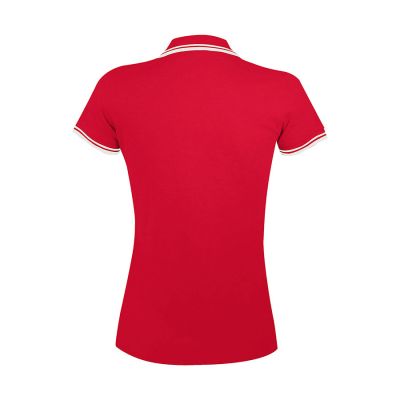 Поло женское PASADENA WOMEN 200, красный, белый-1