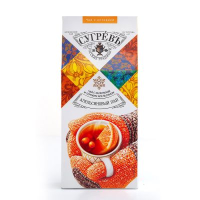 Чай со специями из серии 'СУГРЕВЪ Согревающий'  'Апельсиновый пай' 60 гр., белый, оранжевый-1