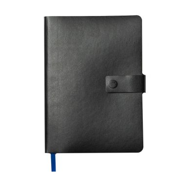 Ежедневник недатированный Stellar, А5, черный, кремовый блок  в линейку, с синим обрезом, черный, синий-1