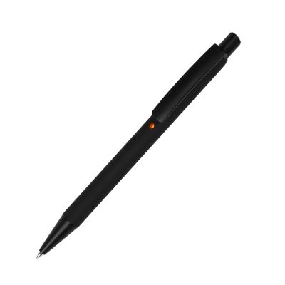 Ручка шариковая ENIGMA, металл, софт-покрытие, черный, оранжевый-0