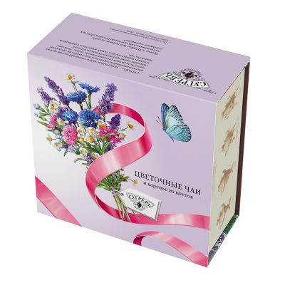 Подарочный набор 'Весенний букет' с вареньем и цветочным чаем, разные цвета-3