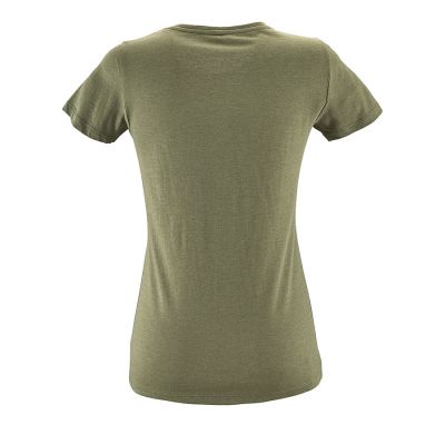 Футболка REGENT FIT WOMEN, хаки меланж, L, 60% х/б, 40% п/э,  150 г/м2-1