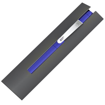 IQ, ручка с флешкой, 8 GB, металл, soft-touch, синий, серебристый-1