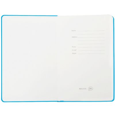 Бизнес-блокнот 'Casual', 130*210 мм, голубой, твердая обложка,  резинка 7 мм, блок-линейка, тиснение-4