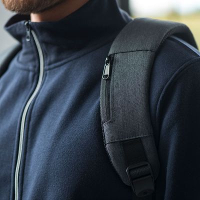 Рюкзак LEIF c RFID защитой, темно-серый, черный-12