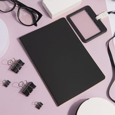 Тетрадь SLIMMY, 140 х 210 мм,  черный с белым, бежевый блок, в клетку, черный, белый-5