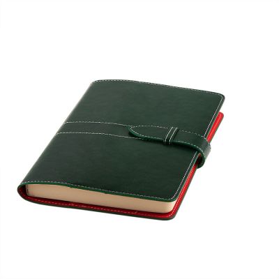 Ежедневник-портфолио недатированный Holder, А5, зеленый/красный, кремовый блок, без обреза, зеленый, красный-0