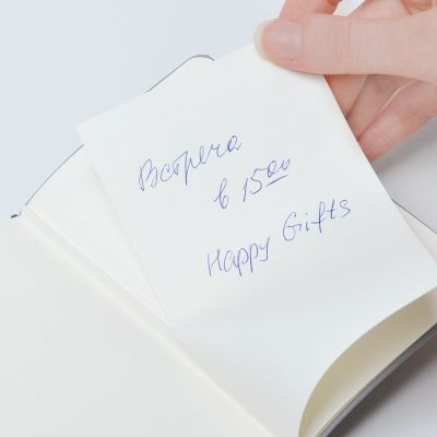 Бизнес-блокнот 'Casual', 130*210 мм, голубой, твердая обложка,  резинка 7 мм, блок-линейка, тиснение-6