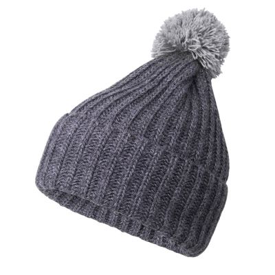 Шапка и шарф GoSnow с ярким пoмпоном и кисточками, серый меланж-2