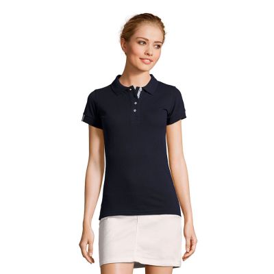 Поло женское PORTLAND WOMEN 200, темно-синий, серый-3