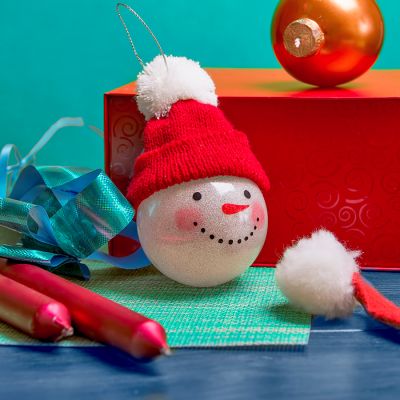 Шар новогодний SNOWMAN, ярко-красный-3