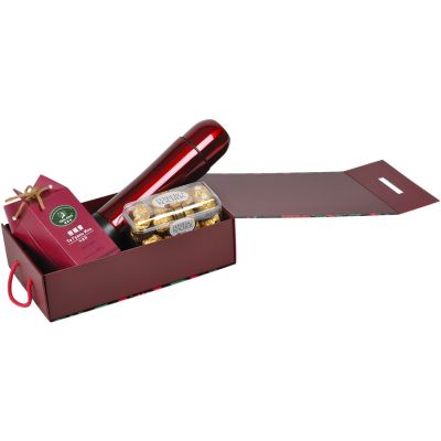 Упаковка подарочная, коробка 'Калинка', складная, бордовый-2