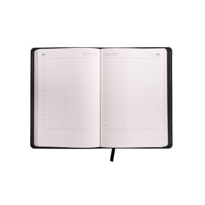 Ежедневник недатированный портфолио Mark, А5, черный, кремовый блок, золотой срез-3