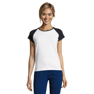 Футболка женская MILKY 150, темно-синий, белый-3