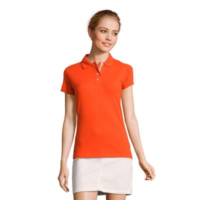 Поло женское PORTLAND WOMEN 200, оранжевый, серый-3