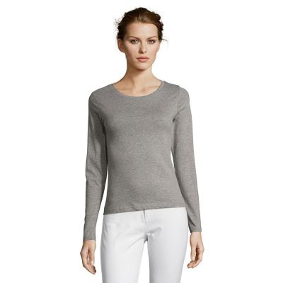 Футболка женская с длинным рукавом MAJESTIC, серый меланж-3